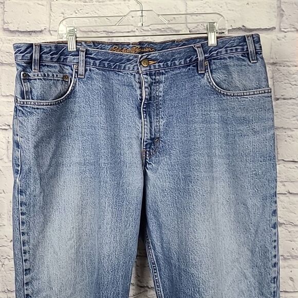 Eddie Bauer Men's 42x27 Classic Basic Heavy Weight Denim Blue Jeans Y2k - Picture 2 of 10